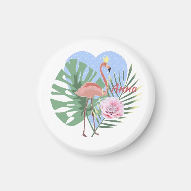 Aimant Palmier rose Flamant rose (Devant)