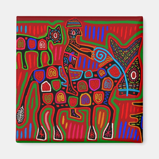 Aimant Panama Mola - Sauvez une balade à cheval dans un c (Devant)