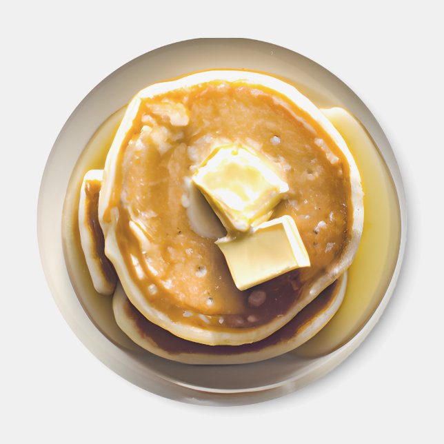 Aimant Pancakes au beurre avec sirop (Devant)