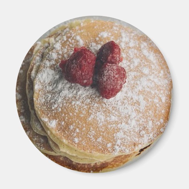 Aimant Pancakes en poudre Sucre et framboises (Devant)