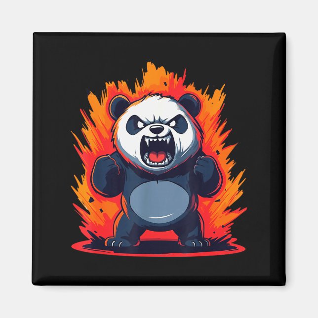 Aimant Panda Looking Angry Graphic Funny Panda Kawaii  (Devant)