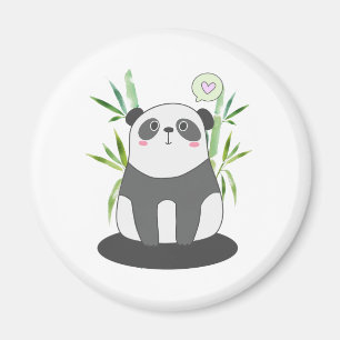 Aimant Panda noir et blanc mignonne en Bambou