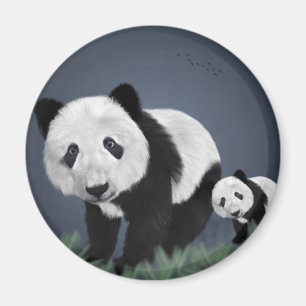 Aimant panda ours mignon animal câlin noir blanc doux