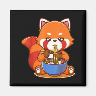 Aimant Panda roux mangeant de la soupe japonaise Ramen Zo