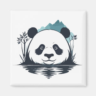 Aimant Panda Vector Art Animal Moderne Ville Urbaine Grap