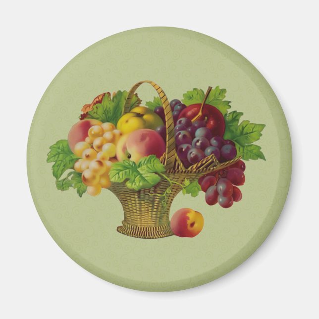Aimant Panier de fruits d'art vintage (Devant)