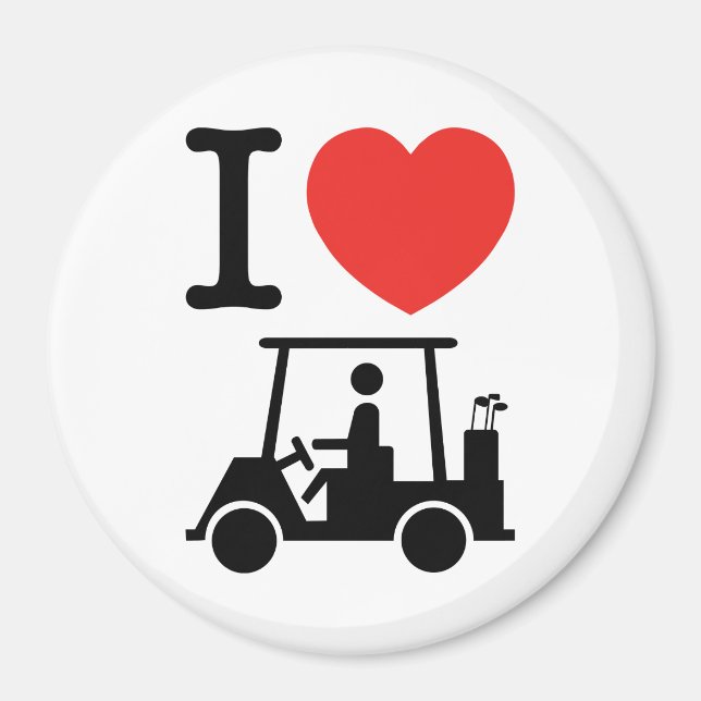 Aimant Panier de golf I Heart (Love) (Devant)