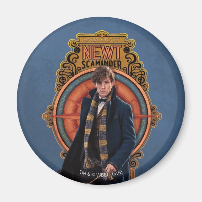Aimant Panneau Art Nouveau NEWT SCAMANDER™ Walking (Devant)