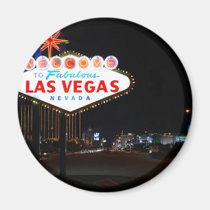 Aimant Panneau Bienvenue À Las Vegas Illuminé La Nuit