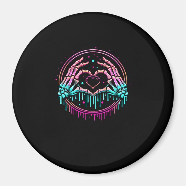 Aimant Panneau cardiaque Mains de squelette - Squelette É (Devant)