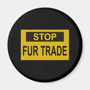 Aimant Panneau commercial Stop Fur jaune