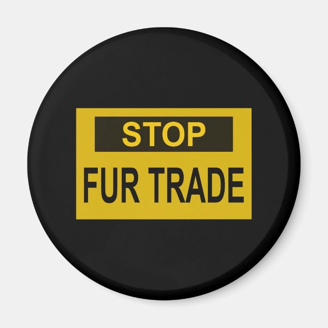 Aimant Panneau commercial Stop Fur jaune (Devant)