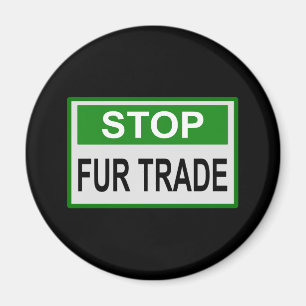 Aimant Panneau commercial Stop Fur vert