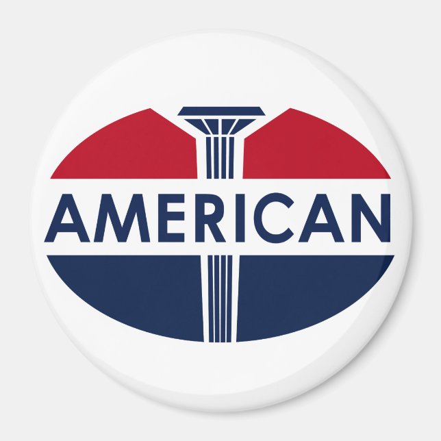 Aimant Panneau de la station-service américaine. Version  (Devant)