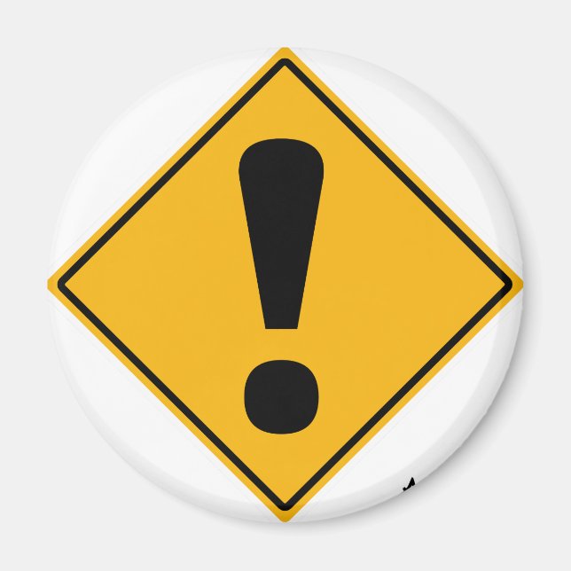 Aimant Panneau de route du point d'exclamation ! (Devant)