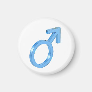 Aimant Panneau de sexe masculin en verre bleu