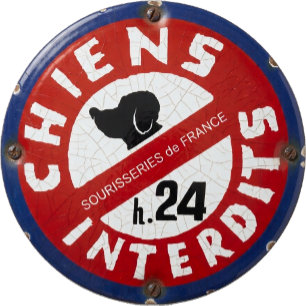 Aimant Panneau d'interdiction antique chien français