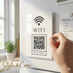 Aimant Panneau magnétique WiFi invité Scannez le QR pour 