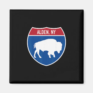 Aimant Panneau routier de l'autoroute Alden New York Buff