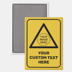 Aimant Panneau triangle d'avertissement personnalisé