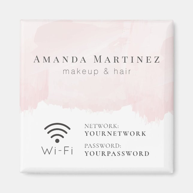 Aimant Panneau Wi-Fi couleur rose vif (Devant)