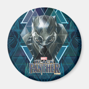 Aimant Panthère noire   Motif de caractères géométriques