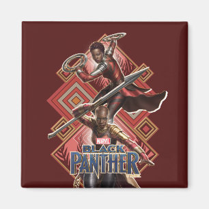 Aimant Panthère noire   Nakia & Okoye Wakandan Graphic