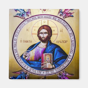 Aimant Pantocrateur Jésus Christ Angles Icône orthodoxe