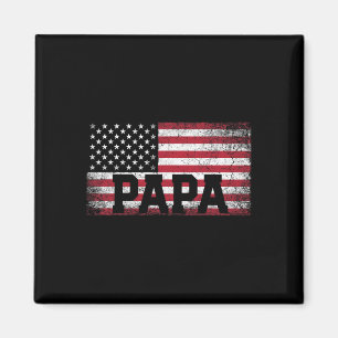 Aimant Papa American Flag Fête des pères 4 juillet cadeau