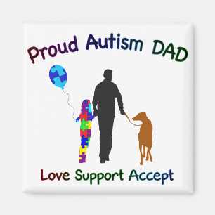 Aimant Papa autiste avec chien