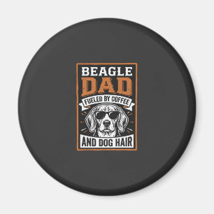 Aimant Papa Beagle alimenté par le café et les poils de c