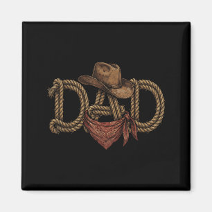 Aimant Papa cowboy western rodéo fête des pères anniversa