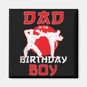 Aimant Papa de l'anniversaire Karaté Taekwondo Garçon Art