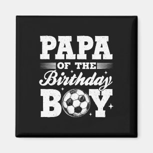 Aimant Papa du garçon d'anniversaire de football famille 
