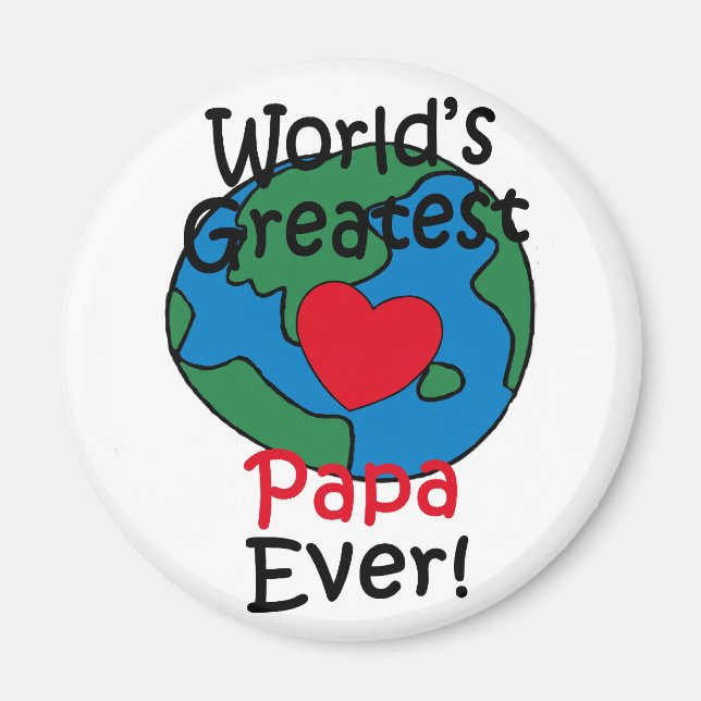 Aimant Papa du monde au cœur le plus grand (Devant)