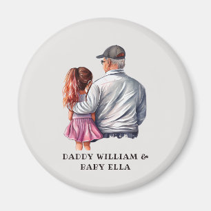 Aimant Papa et fille personnalisés