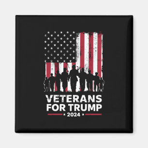 Aimant Papa Grand-père Vétérans Pour Trump 2024 Drapeau A