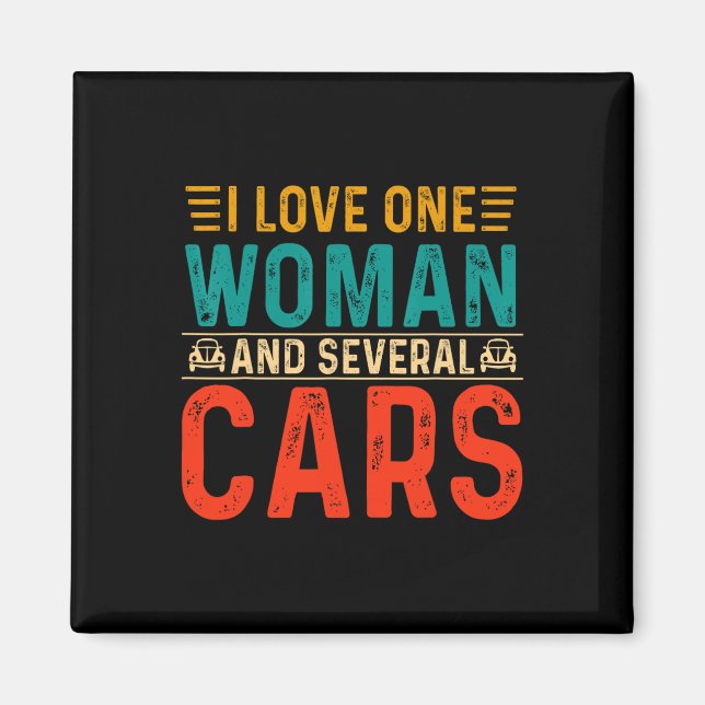 Aimant Papa Mécanique J'Aime Une Femme Et Plusieurs Voitu (Devant)