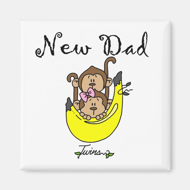 Aimant Papa of Twins Boy and Girl Tshirts and Gifts (Devant)
