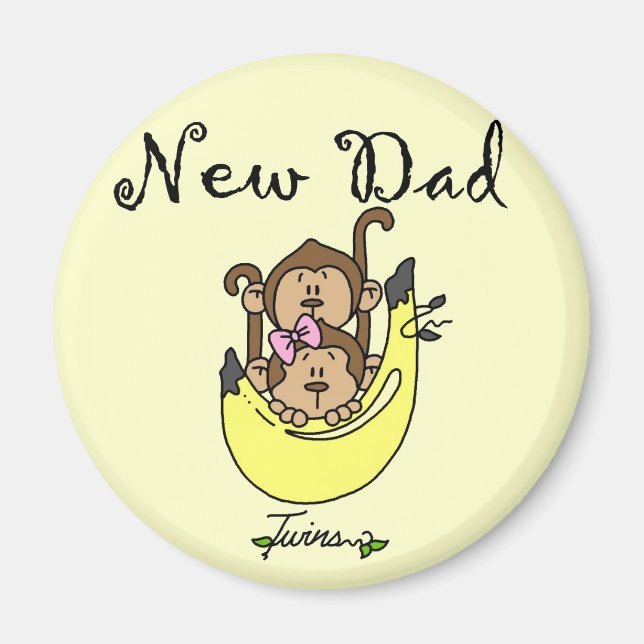 Aimant Papa of Twins Boy and Girl Tshirts and Gifts (Devant)