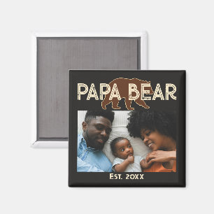 Aimant Papa ours Père Année Fondée Photo Noir
