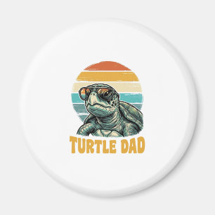 Aimant Papa Tortue Rétro Coucher de Soleil Vintage Gravur
