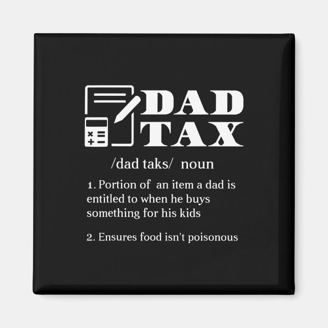Aimant Papa - Vêtements de définition de l'impôt (Devant)