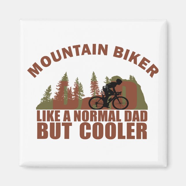 Aimant papa VTT comme un père normal mais glacière (Devant)