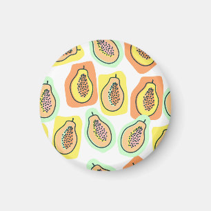 Aimant Papaya à main : Motif Vintage créatif