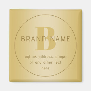 Aimant Papier à lettre stylisé moderne minimaliste or