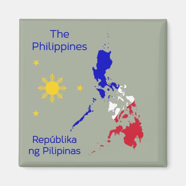 Aimant Papier d'illustration de la carte des Philippines (Devant)