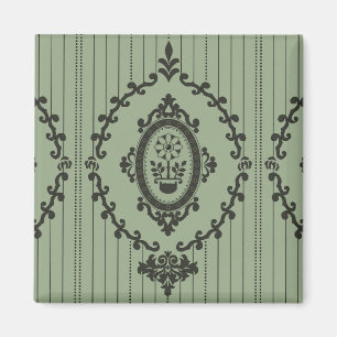 Aimant Papier peint baroque en vert