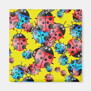 Aimant Papier peint de coccinelle