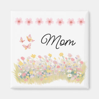 Aimant papillon à fleurs sauvages personnalisé